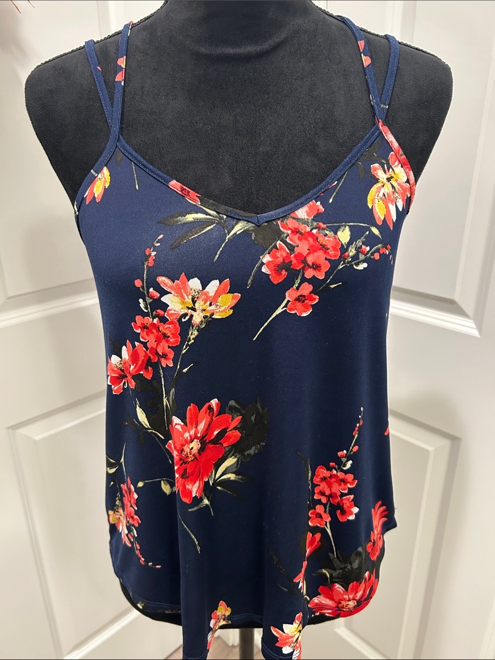 Papermoon Women’s Navy Floral Double-Strap Cami XSP